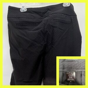 Hilary Radley Women's 16 Black Textured Pull On Dress Pants Stretch Career Slim